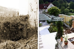 Vorher und Nachher einer Terrassenneugestaltung